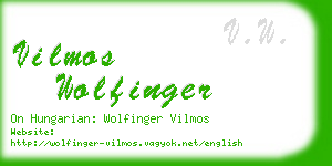vilmos wolfinger business card